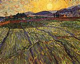 Wheat Field with Rising Sun by Vincent van Gogh